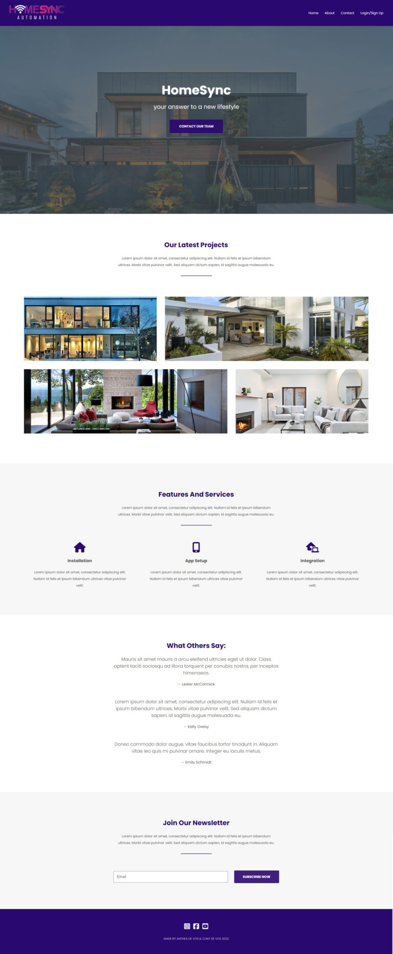 HomeSync Website